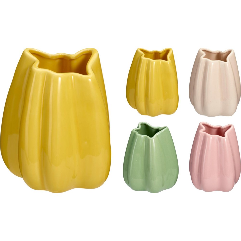 VASO TULIPANO PORCELLANA 13CM. 4 ASS.